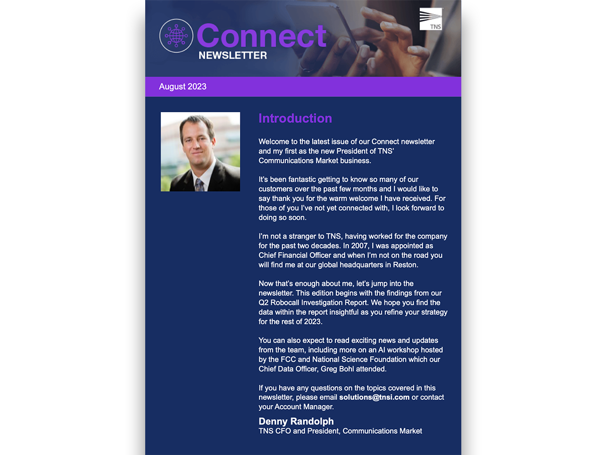 Connect Newsletter August 2023 Carrier Edition