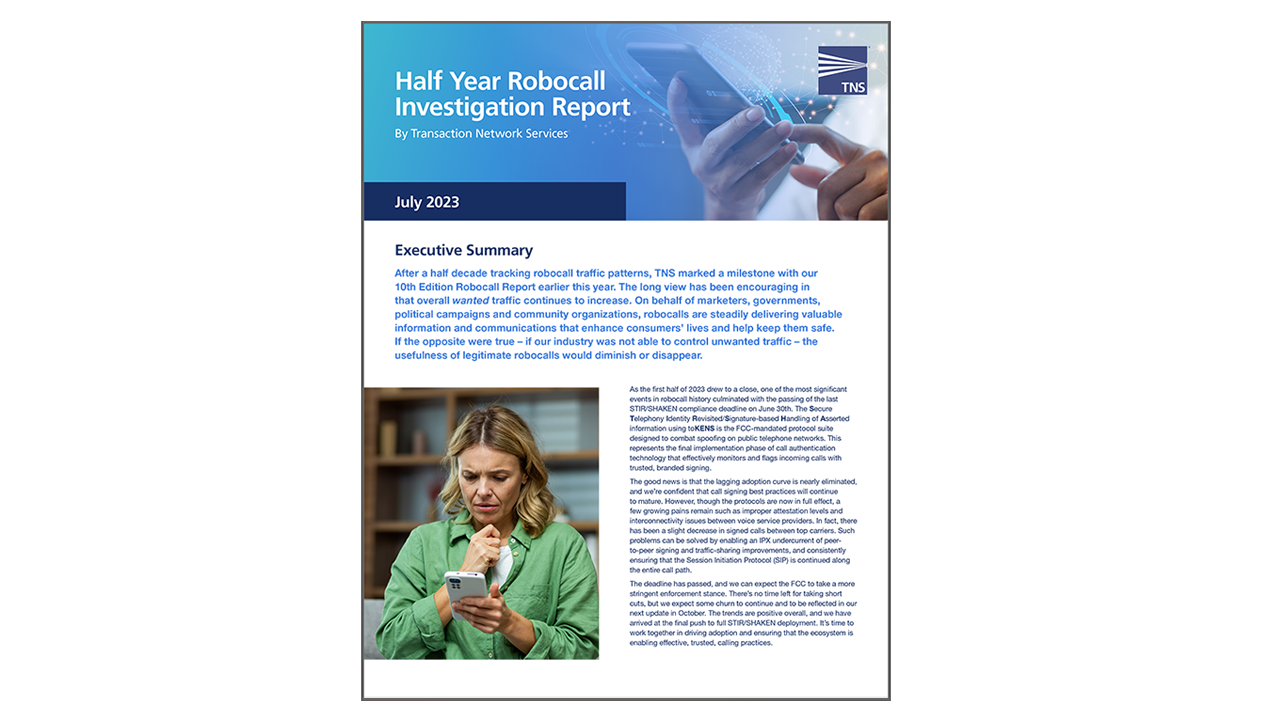 Half Year Robocall Investigation Report