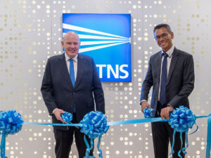John Tait and Ganesh Satkunalingam unveiling the new TNS Malaysian Hub.